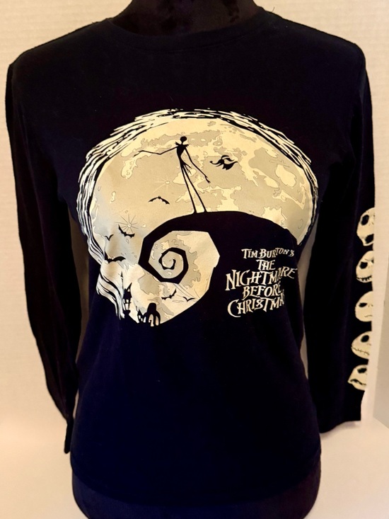 Disney Other - Disney Black Long-Sleeve The Nightmare Before Christmas Graphic Tee Kids 10/12